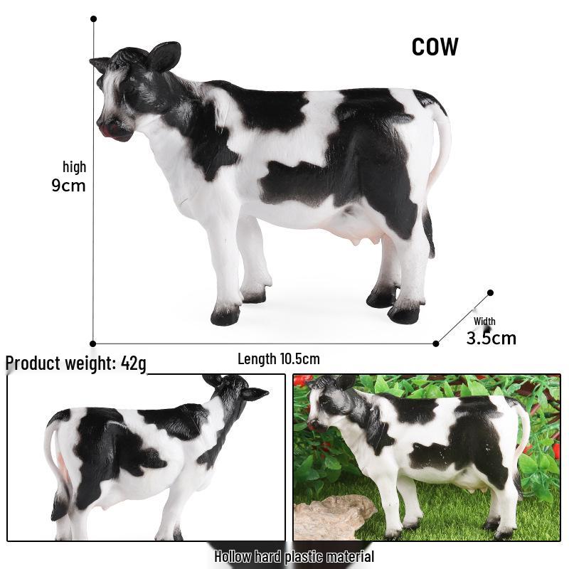 Cross-Border Animal Toy Set: Sheep, Cow, Horse, Donkey, Goat, Poultry Plastic Models