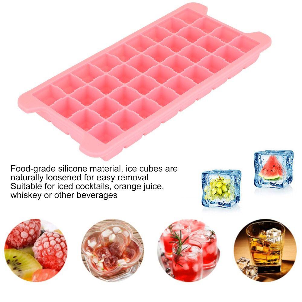 2pcs 36 Grid Ice Mold Removable Lid Ice Cube Maker Stackable Ice Cubes Tray Kitchen