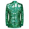 Męska Wysokiej Klasy Zielona Okrągła Marynarka z Cekinami