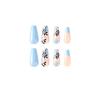 24Pcs/Set Quick Nails Long Gold Foil Leaves False Nials Sticker Wearable Waterproof Manicure Finished Nails