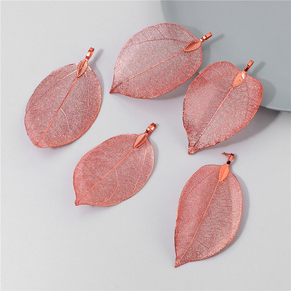 5pcs Fashion New Leaves Metal Pendants Unique Sweater Leaf Vein Pendant DIY Necklace Earring Accessory Fine Jewelry Handmade