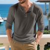 Men S Loose Casual Commuter Long Sleeve Henley T Shirt