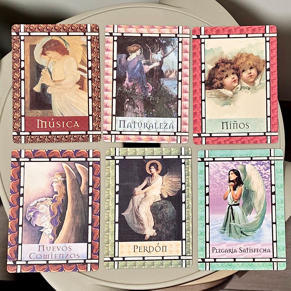 10.5*7.5cm Healing with The Angels Oracle Deck In Spanish Language 44 Oracle Cards Will Help You Communicate with Your Angels