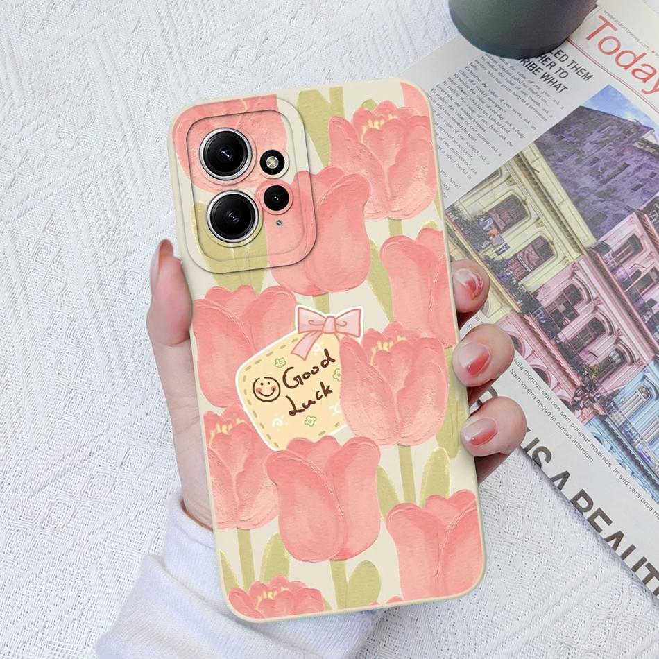 Cases For Xiaomi Redmi Note 12 12S 4G 5G Cute Patterned Liquid Silicone Anti Knock Back Cover For Redmi Note 12 S Funda Bumper