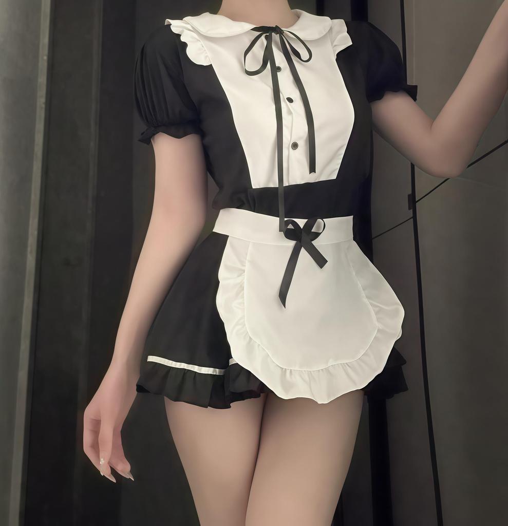 Plus Size Maid Cosplay Lingerie - Passionate, Easy-Off Bedtime Flirt Set