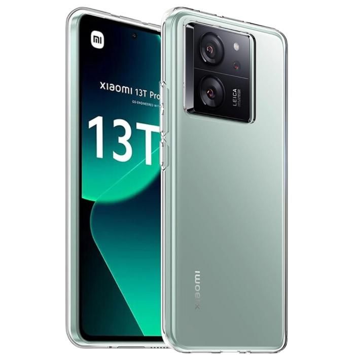 Coque et tour de cou pour Xiaomi 13T / 13T PRO - TPU Souple Transparent Cordon Noir réglable Phonillico®