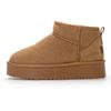 Leather snow boots winter new winter rain fur integrated thick-soled short boots piled and thickened warm women's shoes