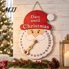 Christmas Countdown Timer Advent Calendar Wooden Hanging Sign, 24 Days Welcome Sign with Rope, Holiday Home Decor Santa Decorations For Living