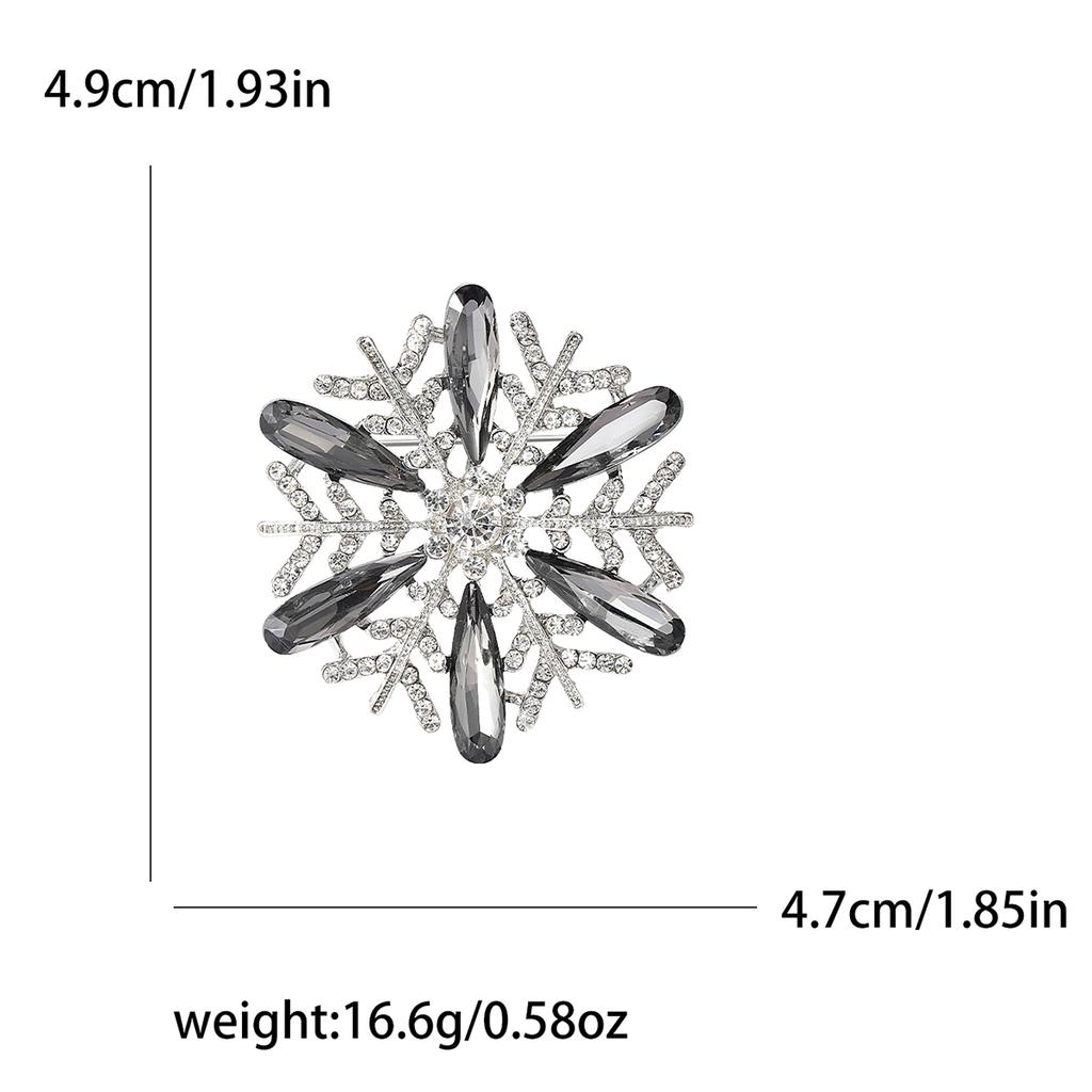 Rhinestone Snowflake Brooch for Women Unisex Pearl Flower Pins Banquet Party Backpack Gifts Jewelry Accessories