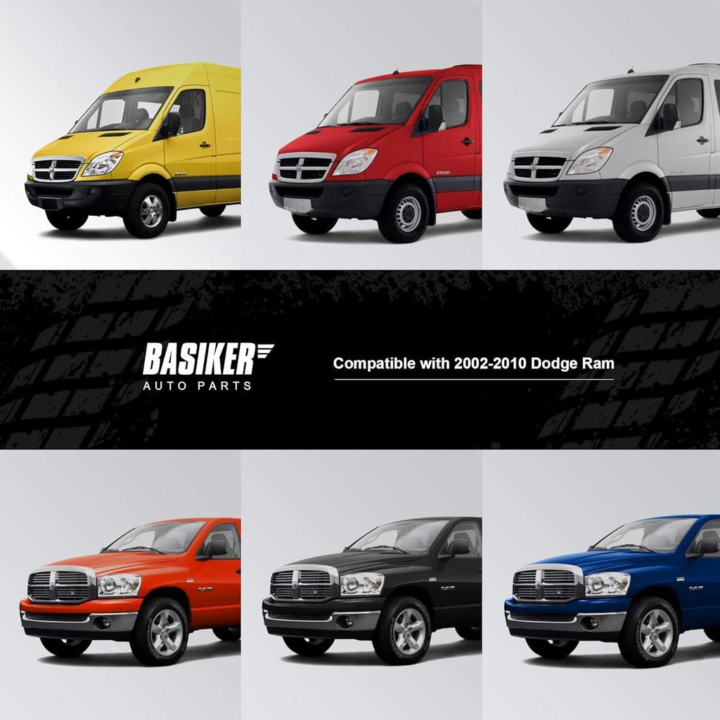 BASIKER Master Power Window Switch And Bezel Driver Side And Window Bezel Passenger Side Replacements For 2002-2010 Dodge Ram 1500 2500 3500, Black