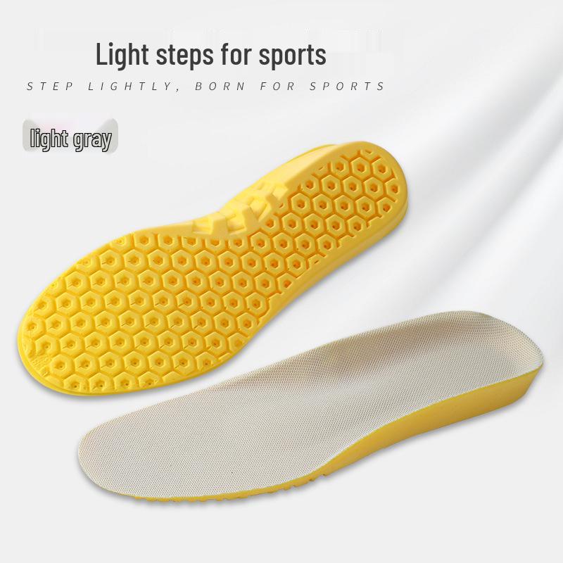 Unisex Anti-Odor PU Sports Insoles: Shock Absorbing, Breathable, Sweat-Wicking, Comfortable, Thickened Soles for Long Standing and Basketball.