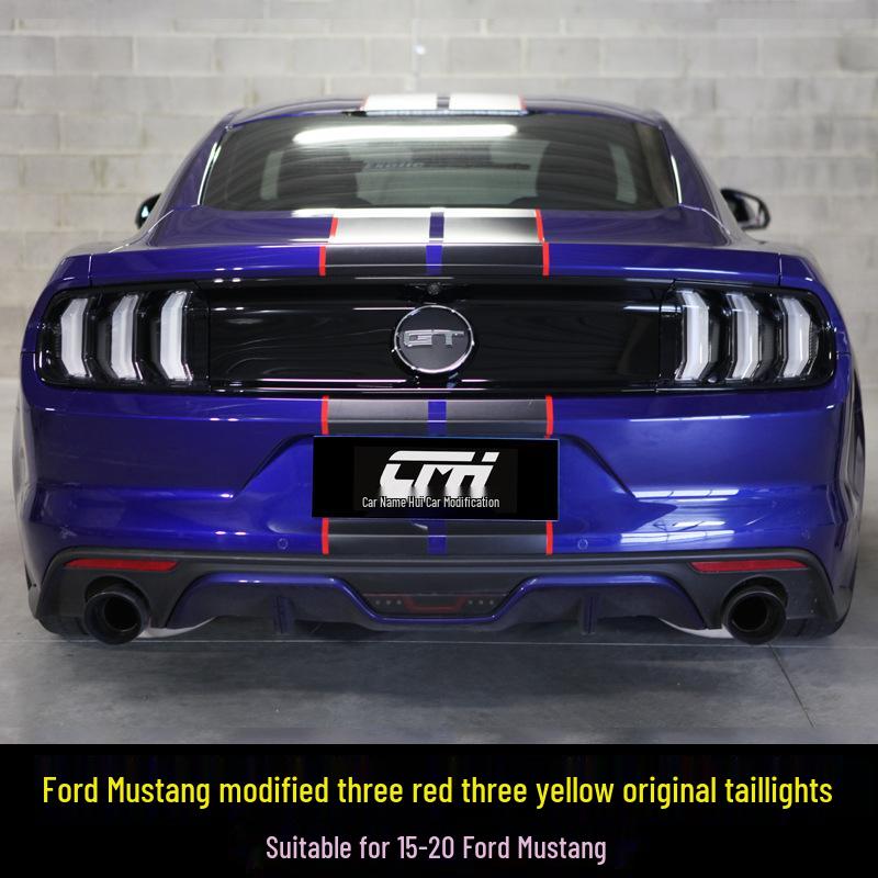 Ford Mustang 2015-2020 Modified Taillight Assembly with Five Mode Switch (3 Red, 3 Yellow)