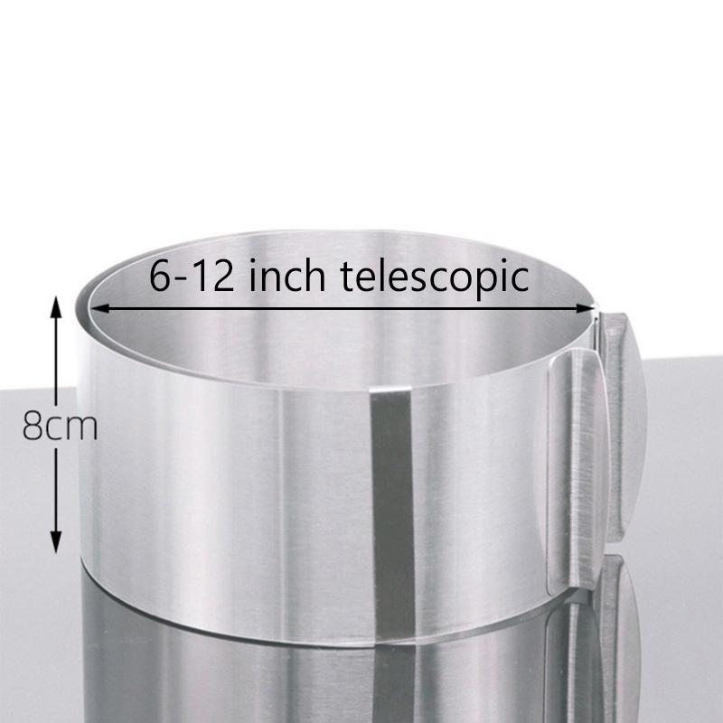 

Різак для кавуна Різак для торта Слайсер Регульоване кругле кільце для мусу Форма для випічки торта 6-12 дюймів Вирівнювач для торта Слайсер 8cm high