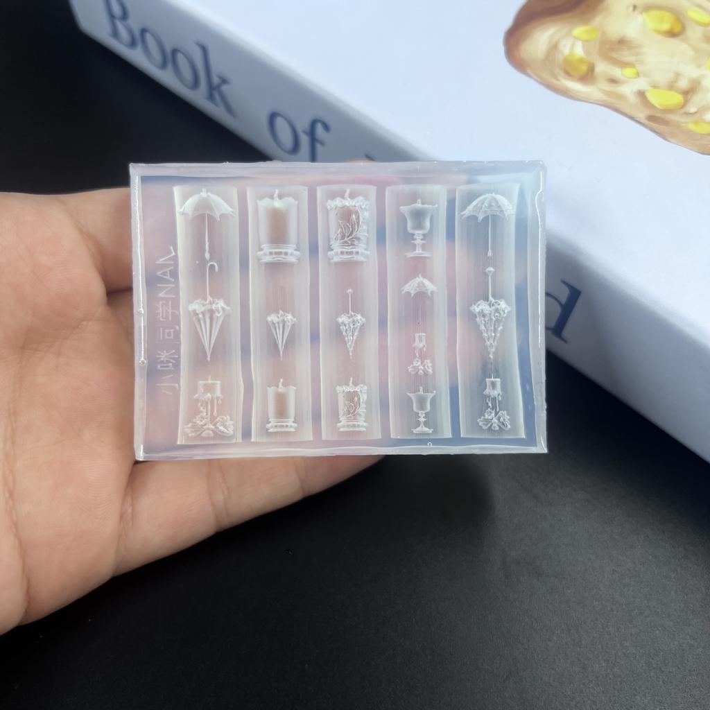 3D Butterfly Flower Silicone Nail Mold Sweet Bow Bead Chain Transparent Nails Templates DIY Nail Art Decor Manicure Design Tools