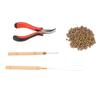 Hair Extension Tool Kit Micro Silicone Rings Bead with Pliers Pulling Hook Crochet Hair Styling Extension Tool