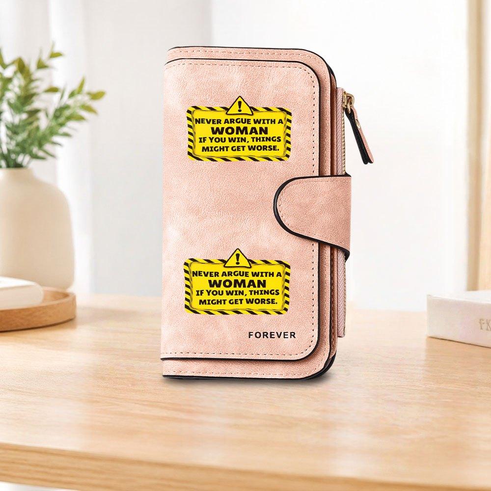 Humorous Slogan Long Zipper Wallet, Large Capacity Card Holder, Unisex Clutch Bag, Fashionable Zipper Coin Purse, Suitable for Daily Use, A Great