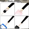 Black Scrunchie Lanyards With Horizontal Badge Holder Stretchy Scrunchie Keychain Retractable Breakaway Scrunchie Lanyard Stretc