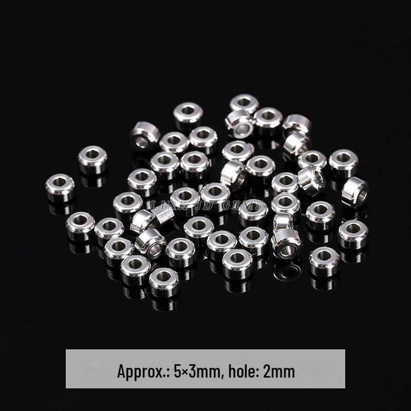 Jingde Stainless Steel Hammer Bamboo Tube Spacer Beads & O Buckle DIY Jewelry Accessories.