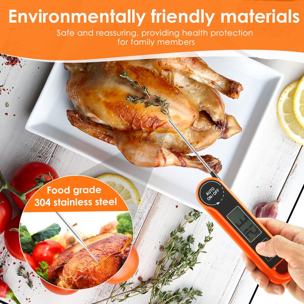 Digital Meat Thermometer Meat Cooking Food Oven Instant Read Waterproof Fold Thermometer Probe Kitchen BBQ Temperature Meter