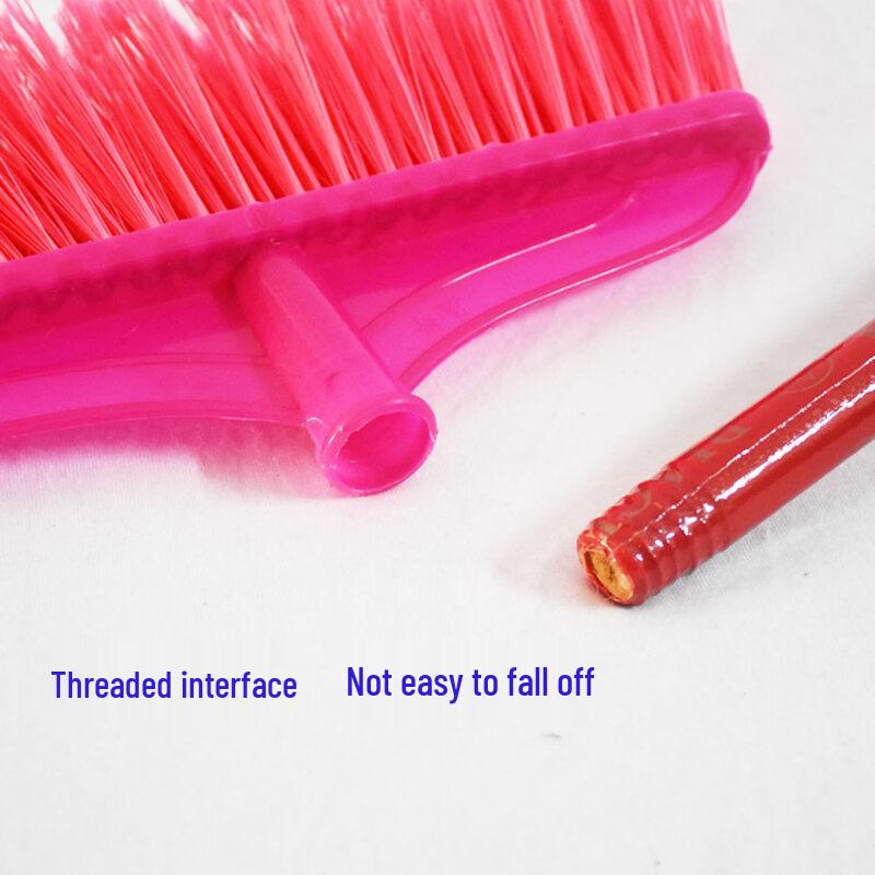 Abdo Household Hard Bristle Plastic Broom with Wooden Handle
