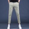 Young Men Summer Slim Fit Business Casual Pants With Stretch Cotton For Daily Wear