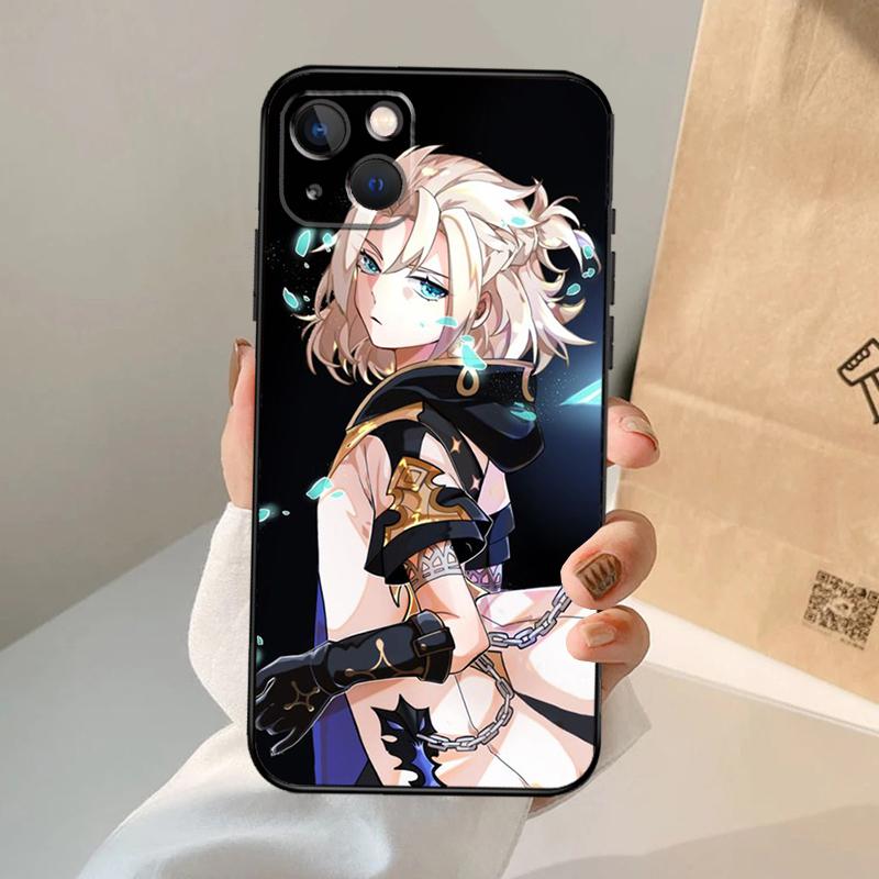 Albedo Genshin Impact Phone Case For iPhone 16 15 13 11 12 14 Pro Max 13 12 Mini XR 15 16 Plus 16e Cover Coque
