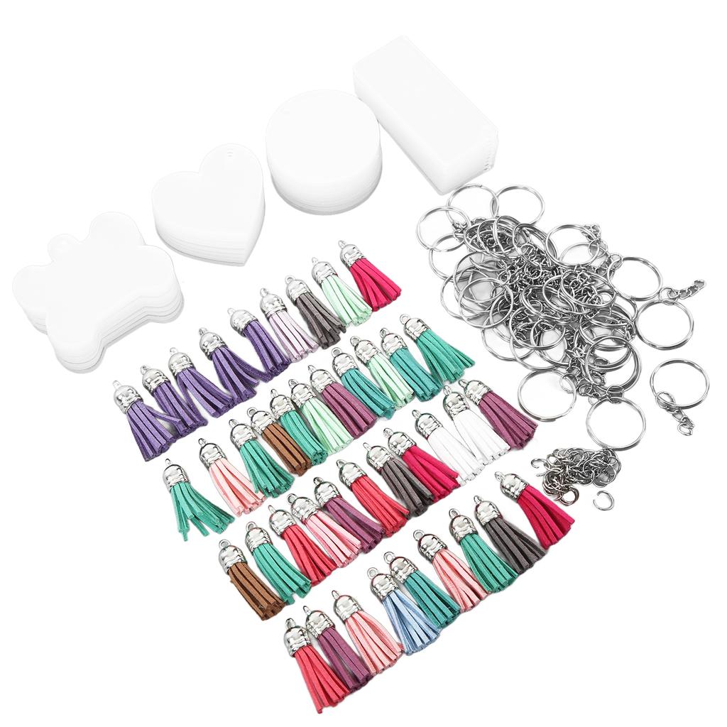 DIY Keychain Set Special Shape Acrylic Blanks HandMade Key Chain Pendants Making Accessories