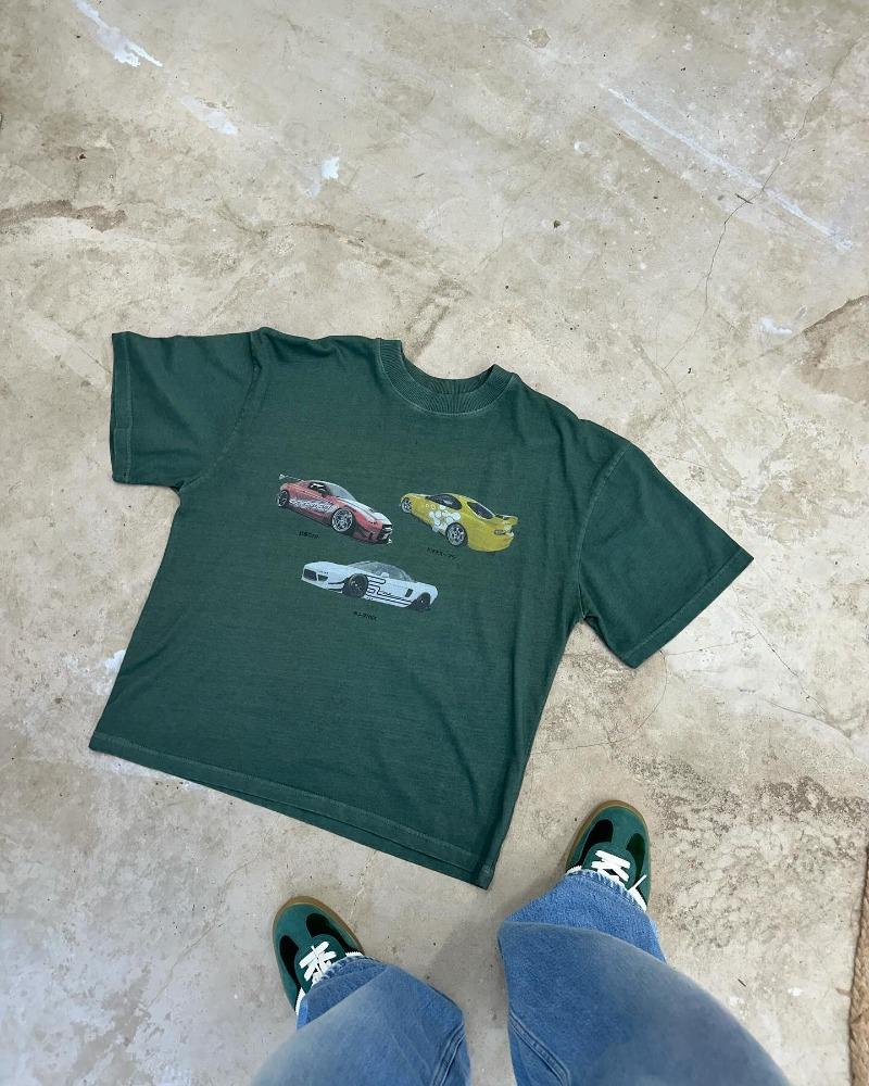 Hip hop retro street style oversized T-shirt loose casual top American Harajuku gothic trend brand racing print women clothing