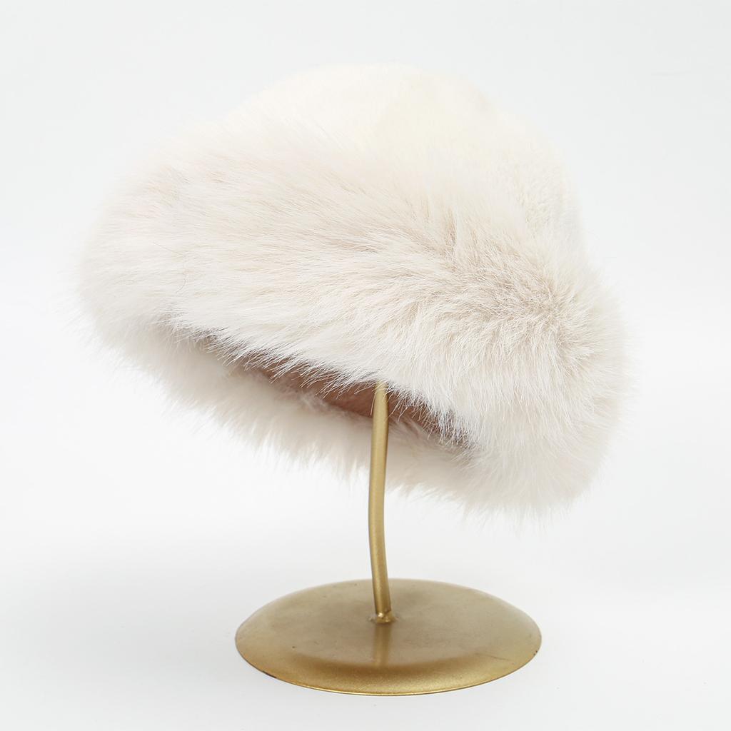 New Fluffy Fur Bucket Hat Warm Women'S Winter Hat Plush Fisherman Hat Thicken Cold Snowy Day Panama Cap Outdoor Snow Activity