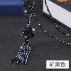 Crafted Beautifully Long Ethnic Crystal Necklace For Women With Stunning Detail Tassel