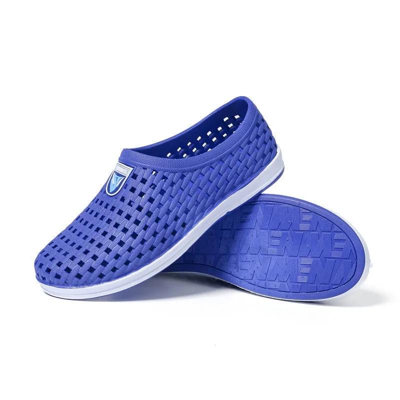 Pánské letní děrované boty Velká velikost Pracovní boty Jednobarevné Korejské sandály Pánské Silná podrážka Protiskluzové Cestovní Prodyšné Ležérní Plážové boty