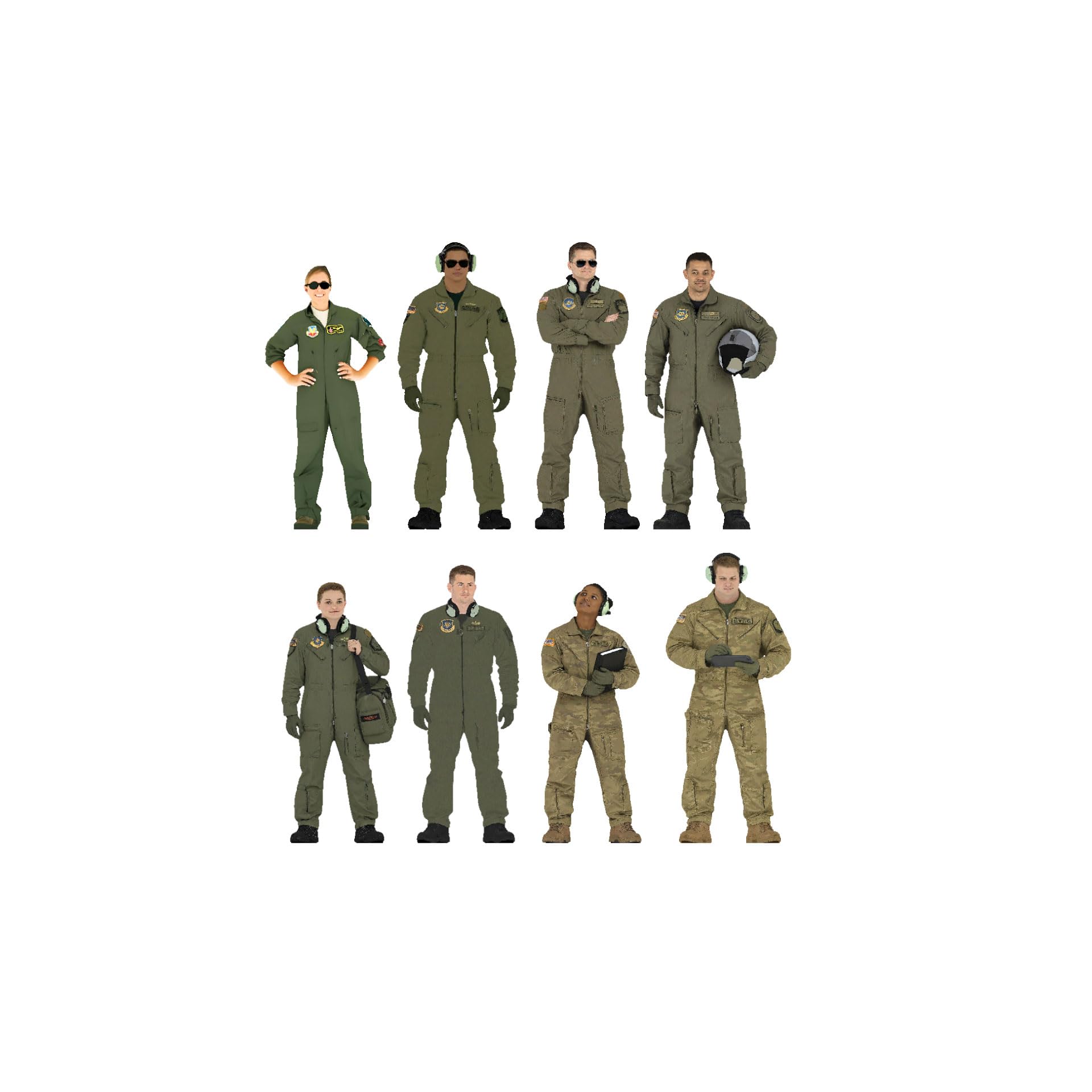 figreal 1200 scale U.S. Air Force (1) HV8 8-piece set, pre-painted figures, 200-00017-HV8