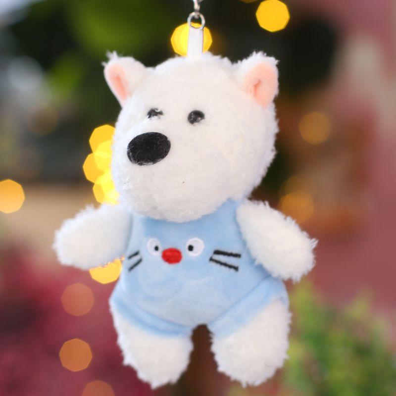 West Highland Puppy Plush Doll Keychain Trendy Couple Backpack Pendant Playground Doll Grab Machine