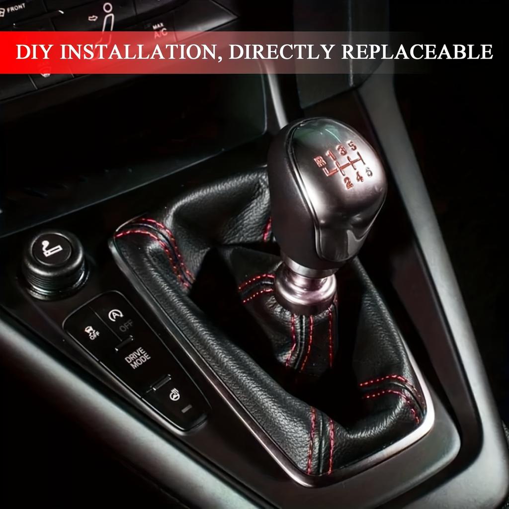 PU Leather Gear Shift Knob Cover Waterproof Dust Boot for Manual Cars & Trucks, Stylish Interior Protection
