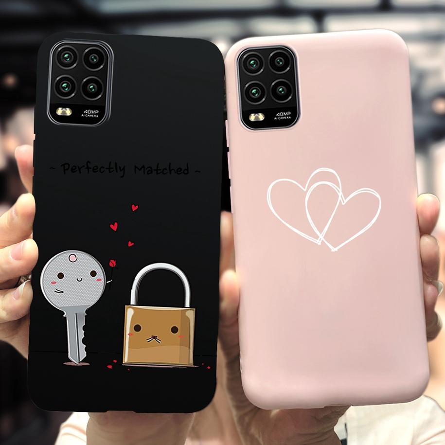 For Xiaomi Mi 10 Lite 5G Case Cute Cartoon Cow Soft-Touch Silicone Bag Back Cover For Xiomi Mi 10 Lite 5G Protector Bumper Funda