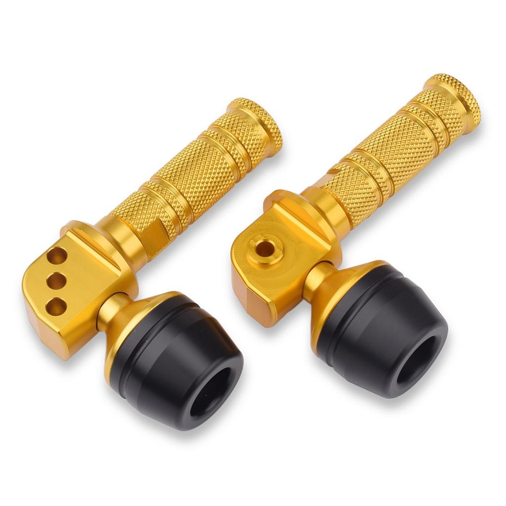 LEDISHUN Aluminum Tandem Step Sliders for Kawasaki and Left and Right Set Z650, Z750, Z750S, Z800, Z900, Z900RS/Cafe, (Gold)