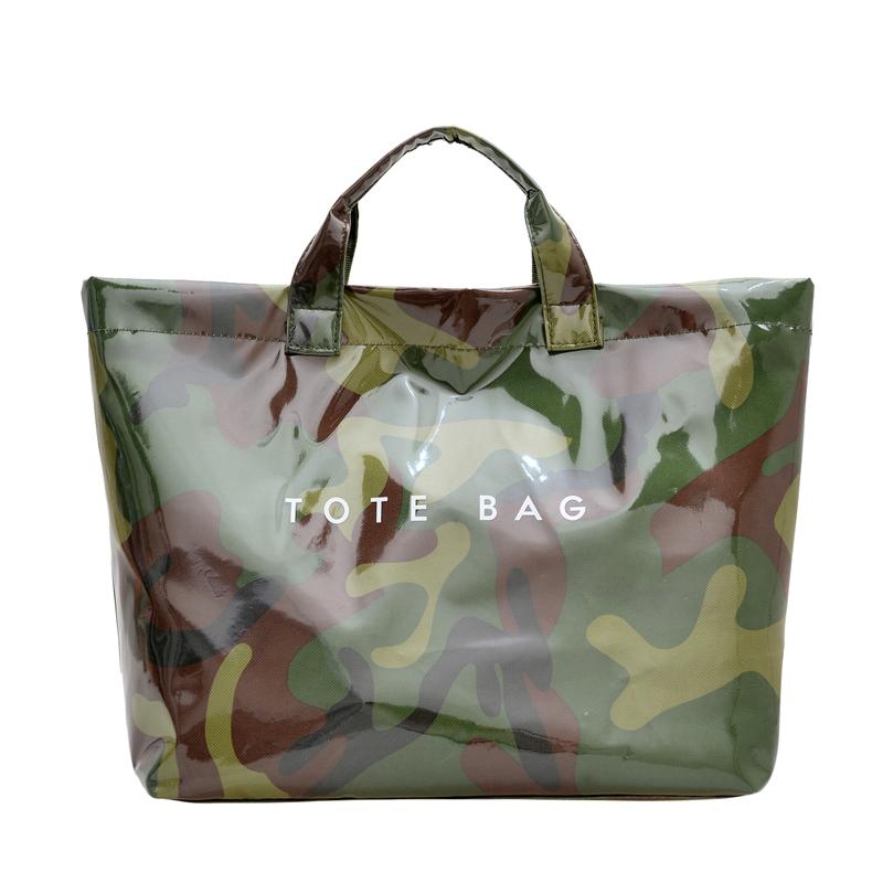 Women's PVC Tote Bag Floral Print Waterproof Fashion Shopping Bag