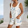 Plus Size Sleeveless Tank Romper With Patch Pockets
