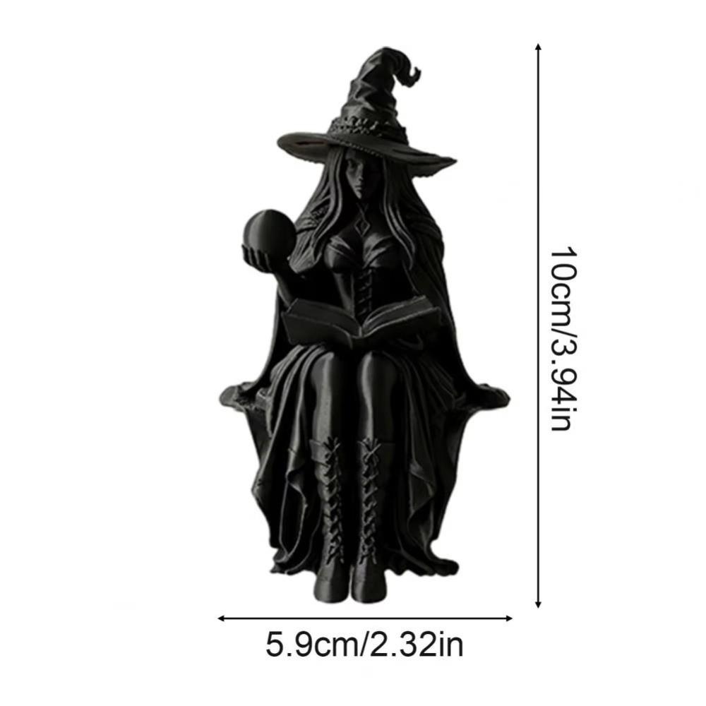 Con Palla Libro Strega di Halloween Sitter per Scaffale Palla di Cristallo Statua di Strega Decorazione per Libreria
