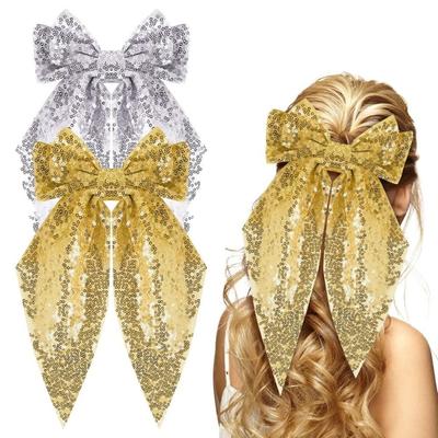 Sequins Design Bowknot Hairpins Handmade Bowknot Hair Accessories  For Women Girls