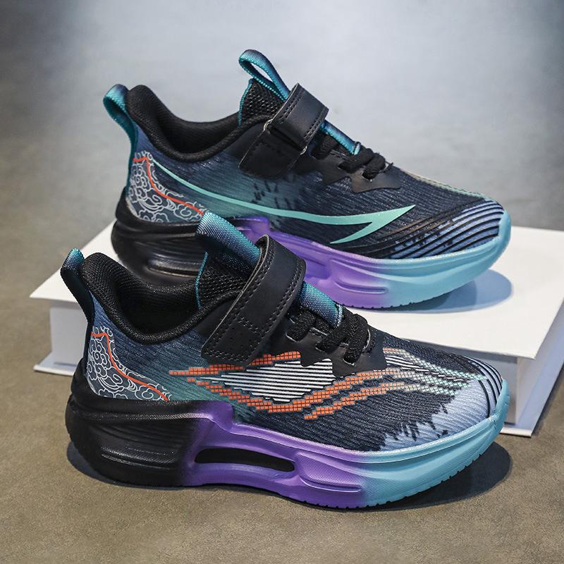 Children's sports shoes, jogging shoes, cushioning soft sole 2025 spring new girls and boys mesh running shoes, medium and old children