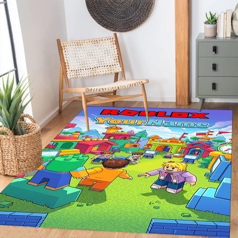 Roblox 450 Customize Your Name Floor Rug Office Rug Suitable for Decorate room Entryway Balcony Kitchen Anti-slip Rug Anime Office Decor