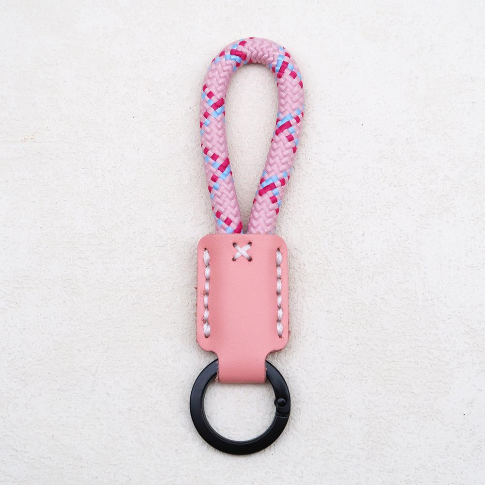 High-end Handmade Leather Woven Keychain with Printed Logo