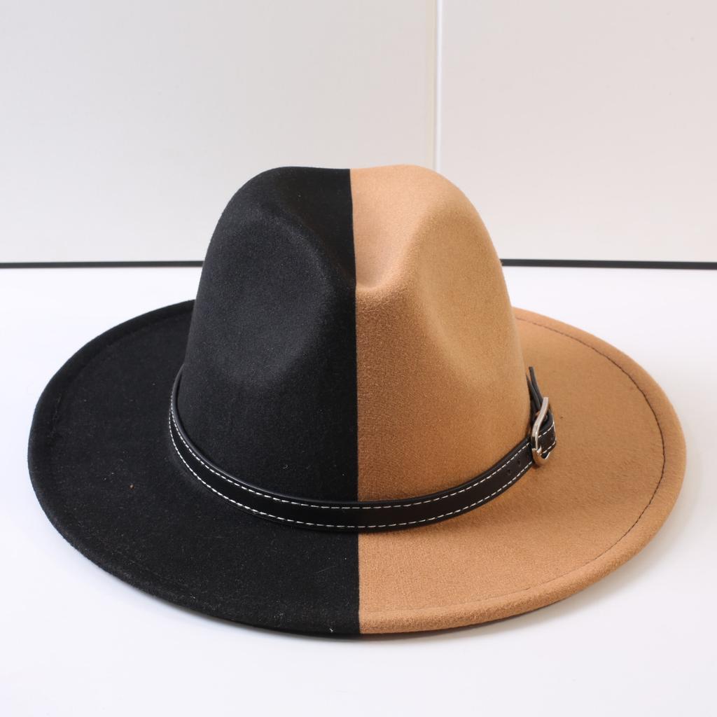 Popular European and American Classic Double-color Wide-brimmed Top Hat Men's and Women's Fashion OL Style Cowboy Hat Jazz Hat