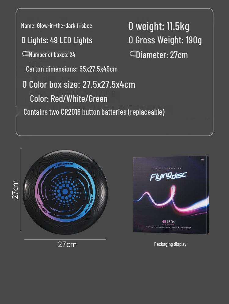 LED Light-Up Flying Disc: Interactive Parent-Child Toy for Team Building and Outdoor Fun
