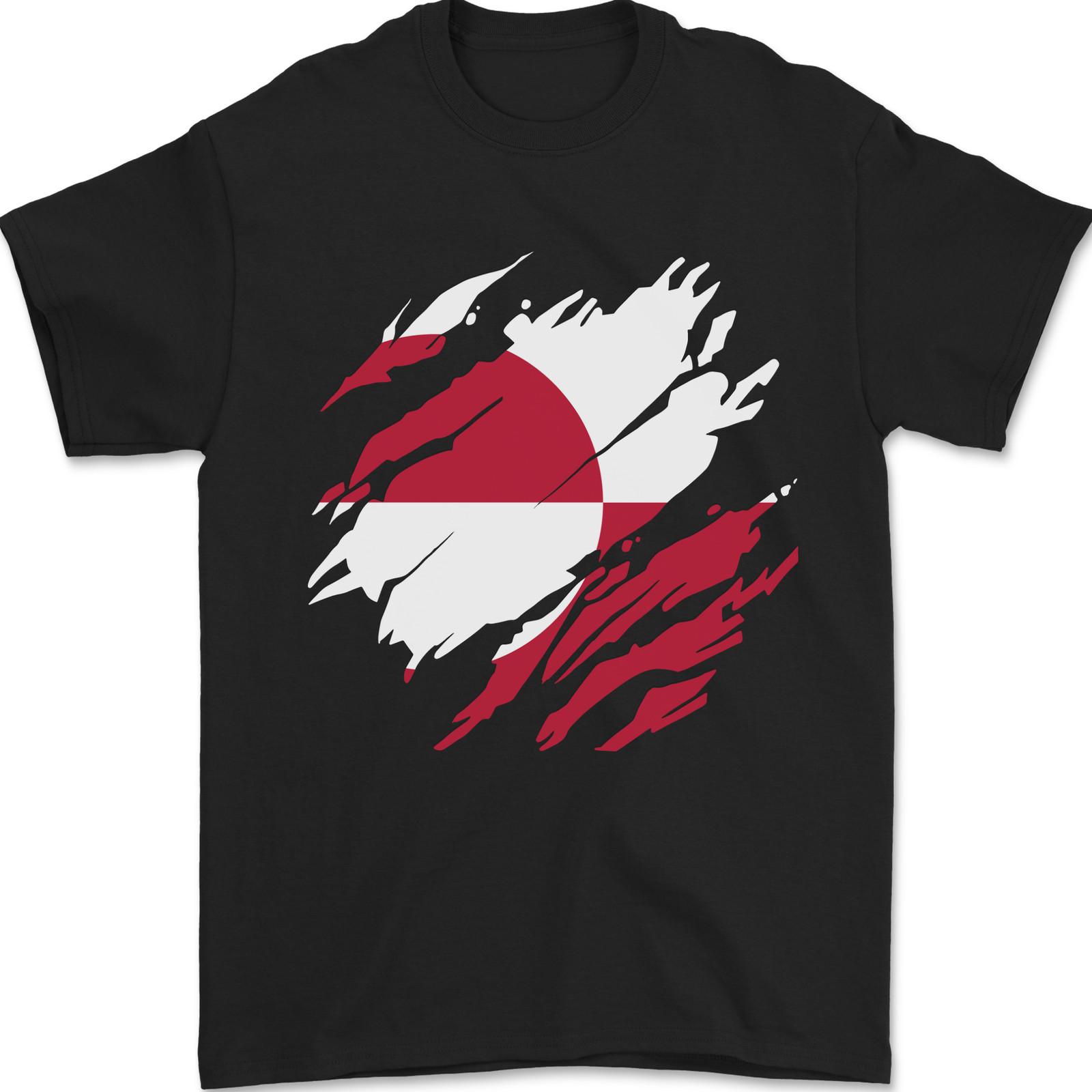 Torn Flag Greenland Mens T-Shirt 100% Cotton S разноцветный