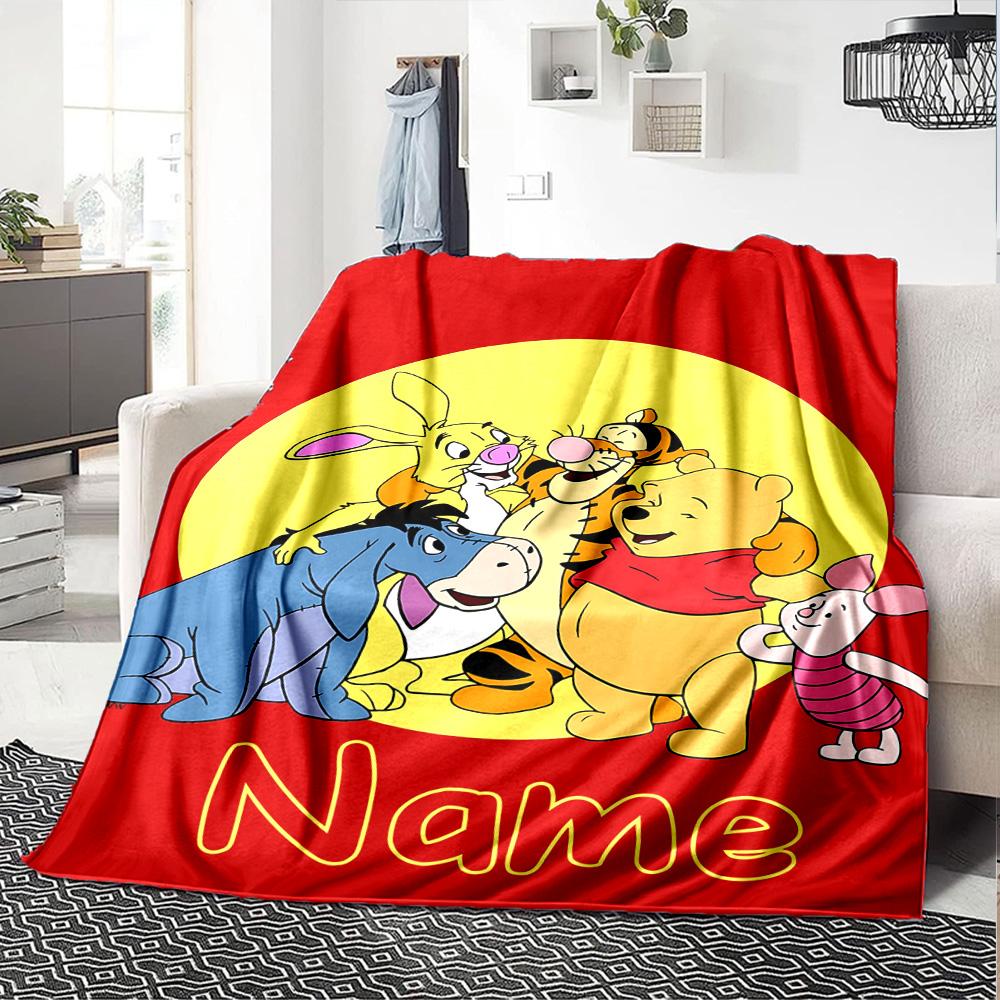Custom Name Tigger Movie Adventure flannel Blanket for Super Soft Cute Comfort Blanket for Travel Bedding Couch Sofa Blanket