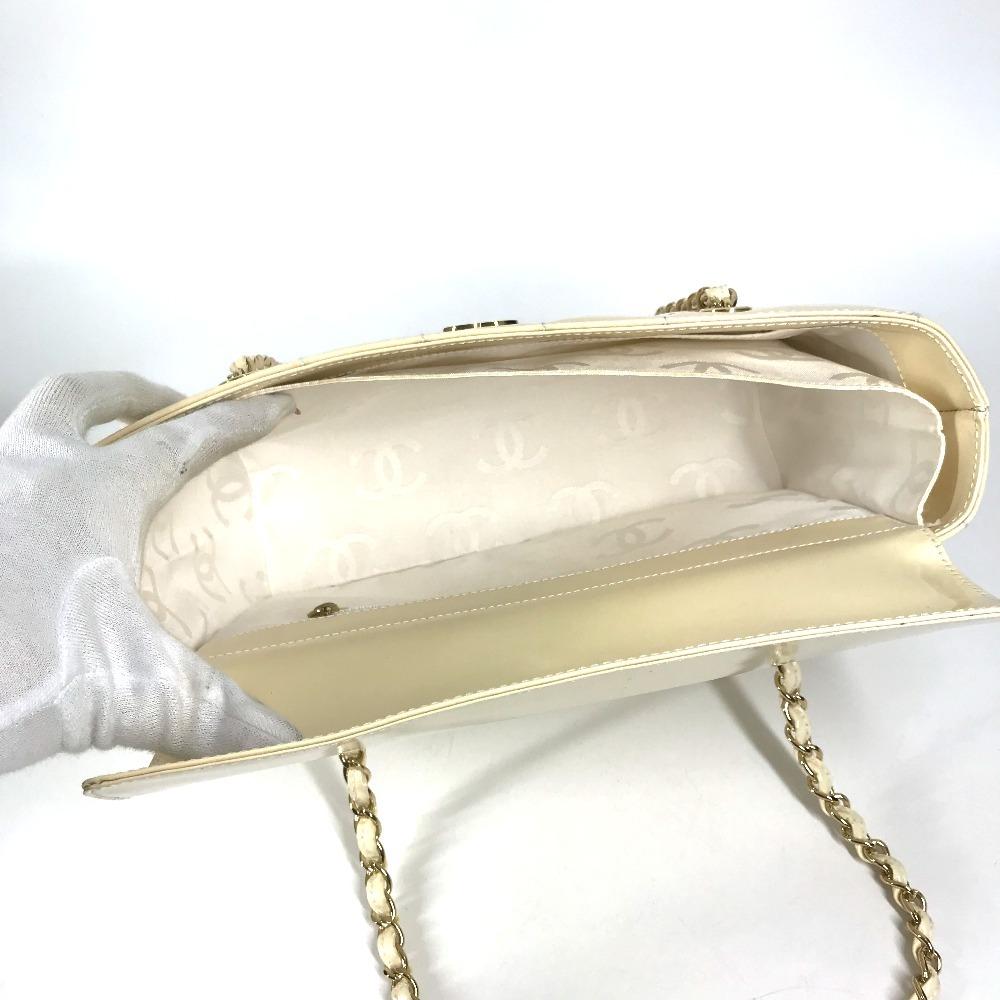Chanel CC CC Mark Logo Chocolate Bar Shoulder Bag Enamel White