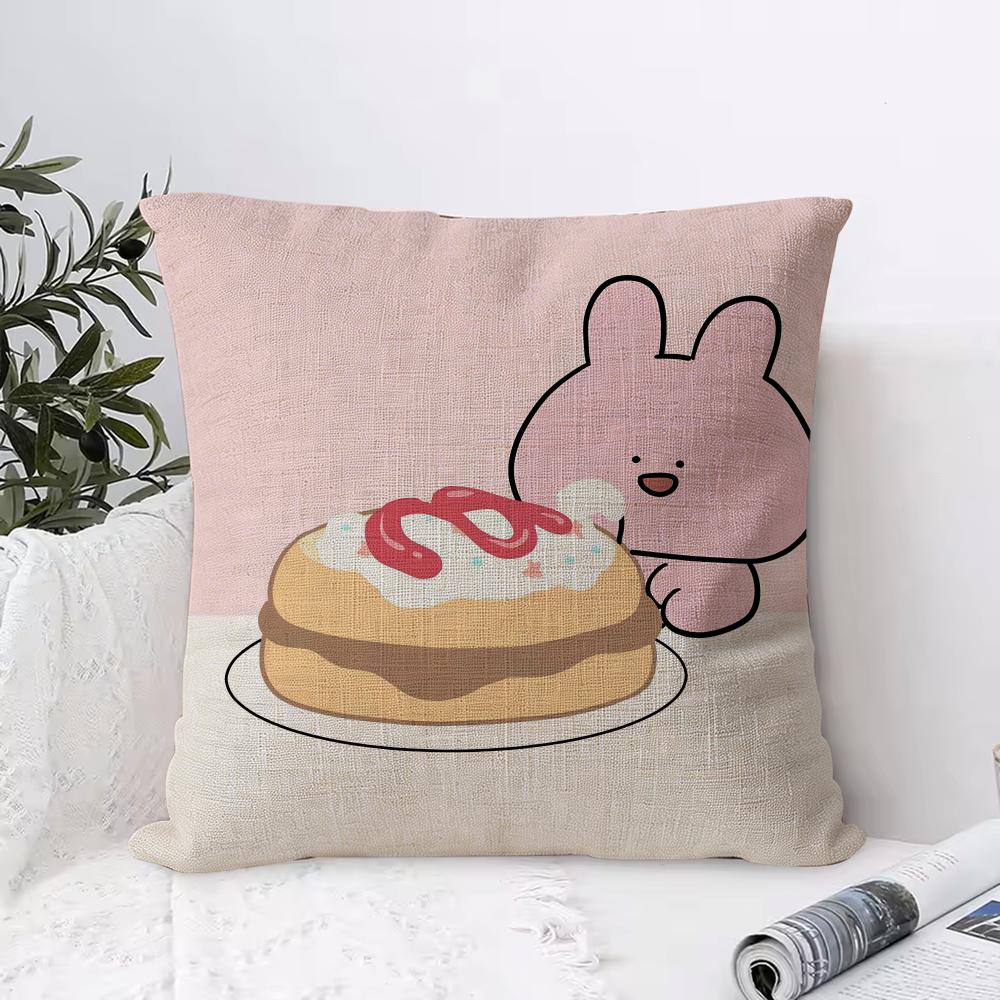 AAsamimichaan AAsamimi Cushion Cover Eco Linen Pillow Case DoubleSided Print Breathable Durable Zipper Home Decor Gift