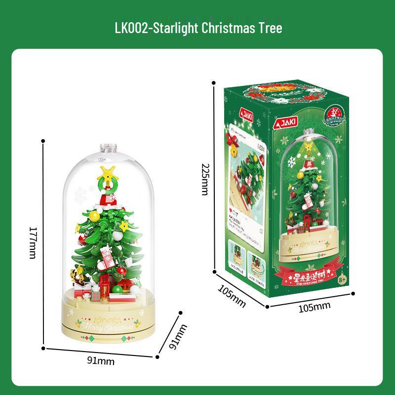 Jiaqi 1302 Rotating Christmas Tree Music Box Building Blocks for Girls